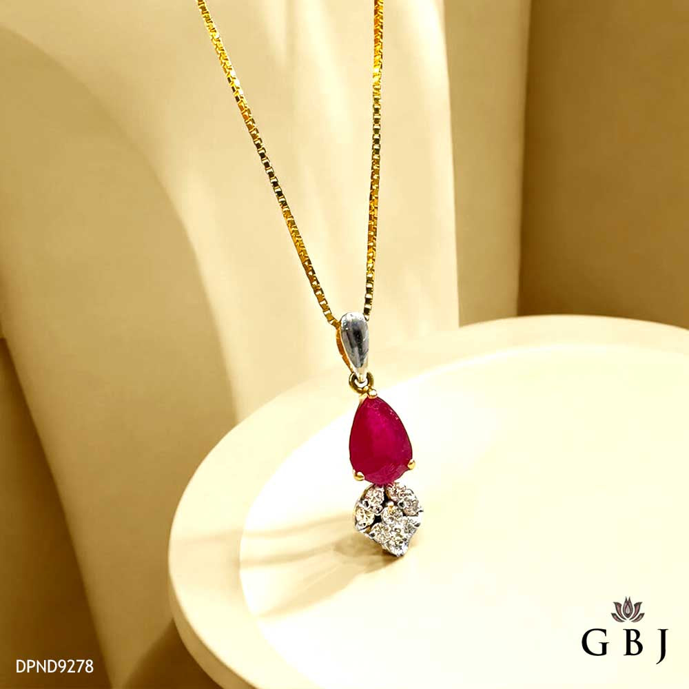 18K Real Diamond Ruby Locket VS-SI / G-H