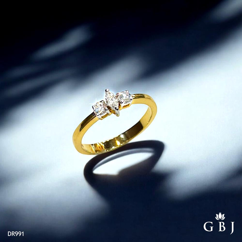 18K Real Diamond Casual Ring VS / F-G