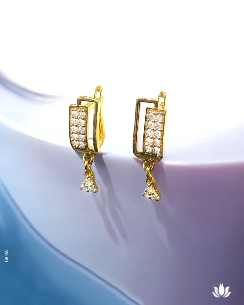 18K Real Yellow Gold Swarovski Timeless Drop Bali