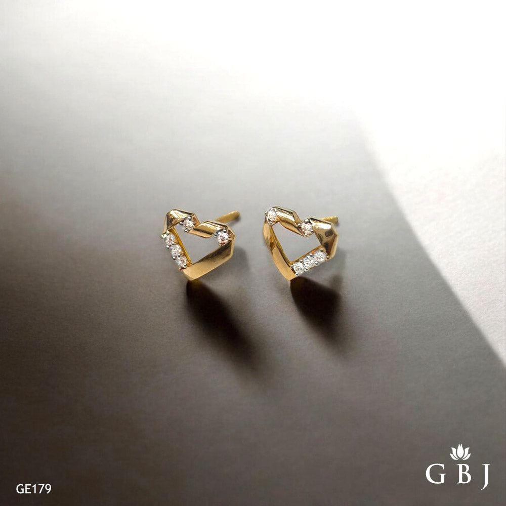 18K Real Gold Heart Tops