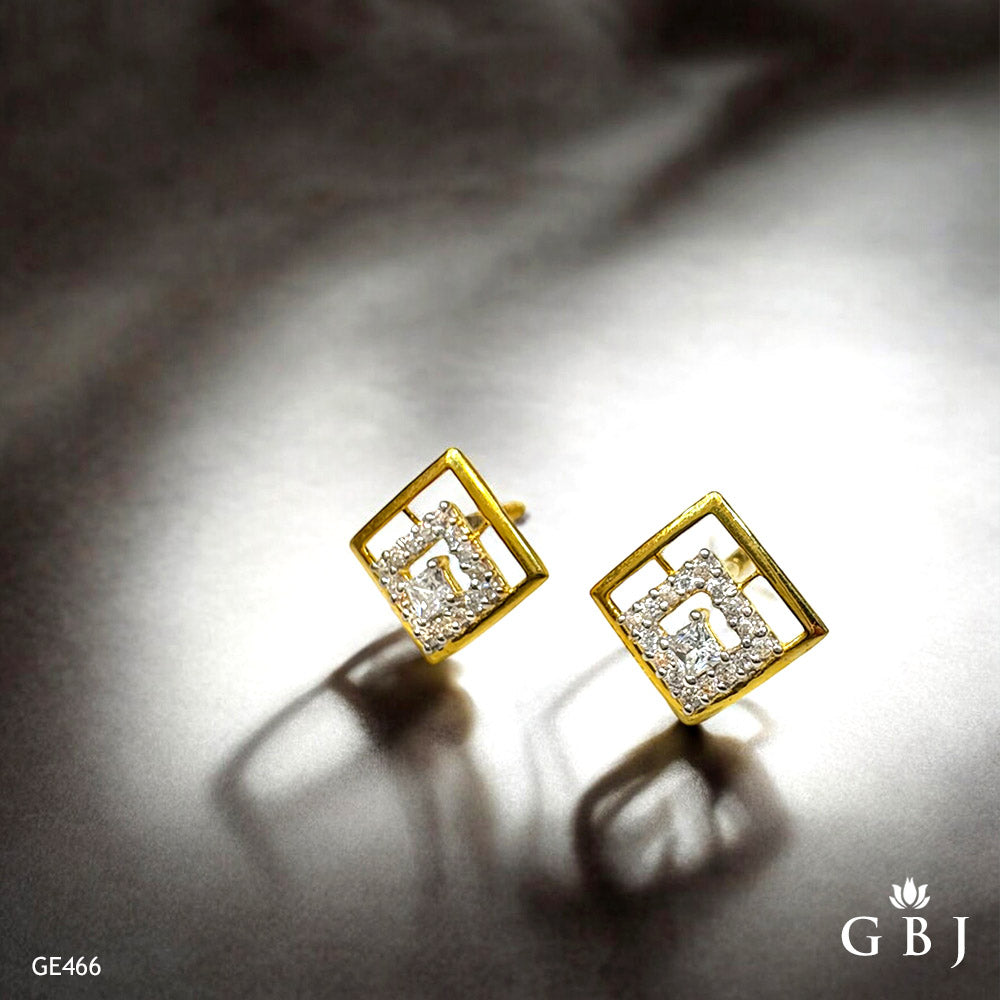 18K Real Gold Square Tops
