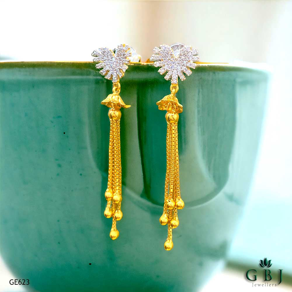 22K Real Gold Swarovski Earrings