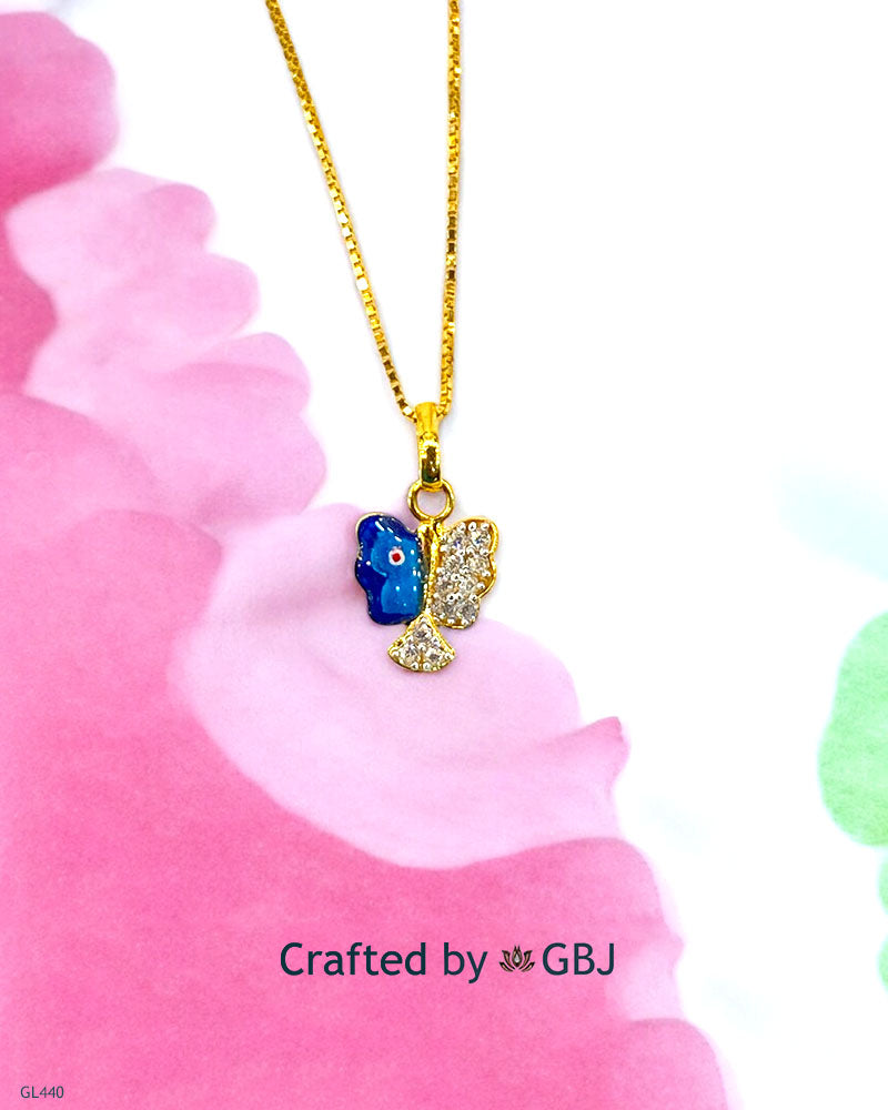 18K Real Yellow Gold Butterfly Locket