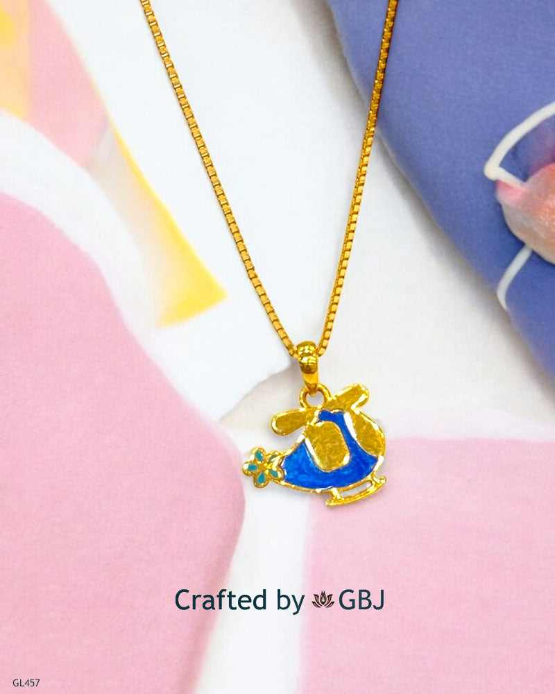 22K Real Yellow Gold Helicopter Locket