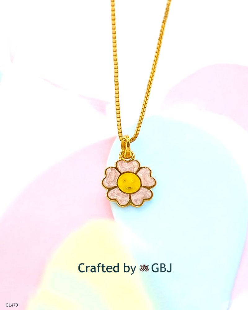 22K Real Yellow Gold Sunflower Locket