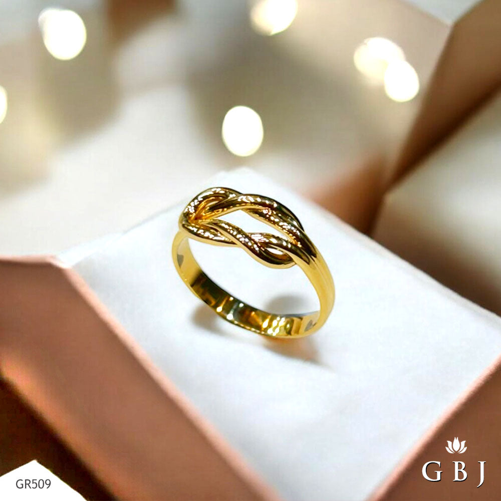 18K Real Gold Infinity Ring